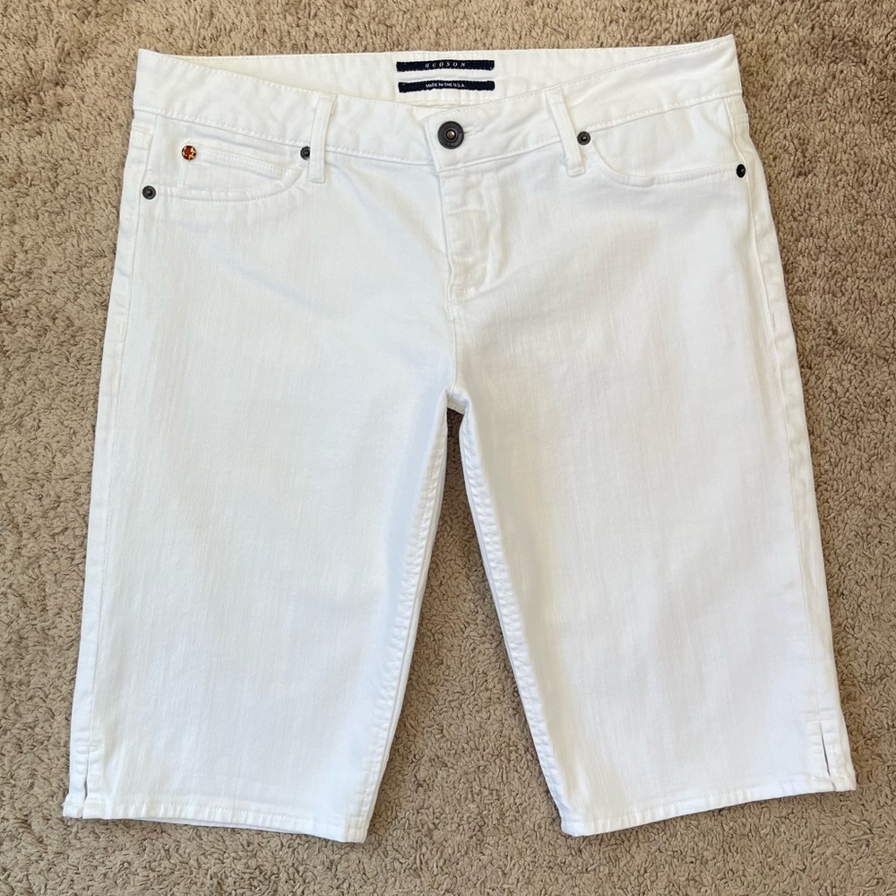 HUDSON Vintage Y2K Viceroy Women’s White Low-Rise Bermuda Denim Shorts Size 32